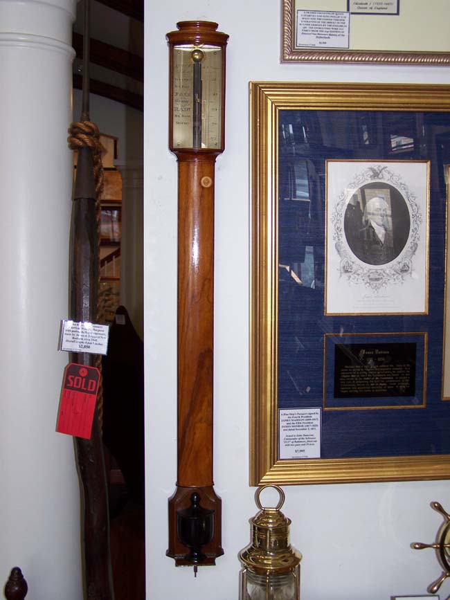 A Fine Contemporary Mahogany Stick Barometer made in Lisbon, Portugal, circa 1960 — image 2
